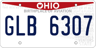 OH license plate GLB6307