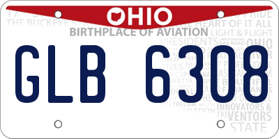 OH license plate GLB6308