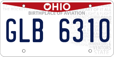 OH license plate GLB6310