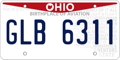 OH license plate GLB6311