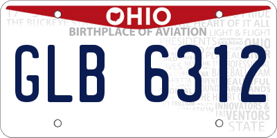 OH license plate GLB6312