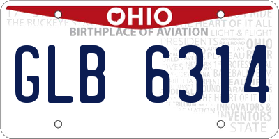OH license plate GLB6314