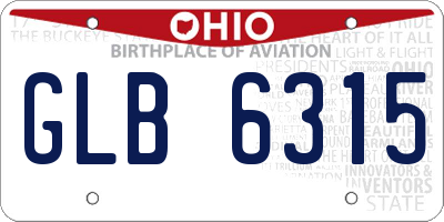 OH license plate GLB6315