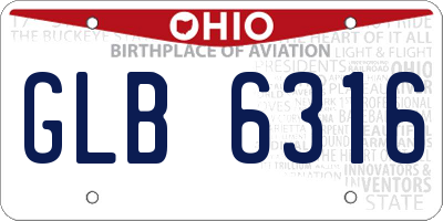 OH license plate GLB6316