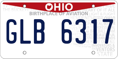 OH license plate GLB6317
