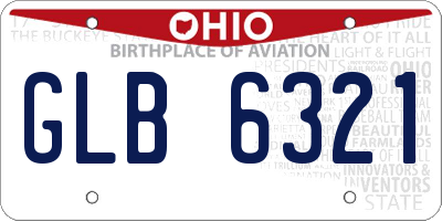 OH license plate GLB6321
