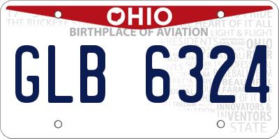 OH license plate GLB6324