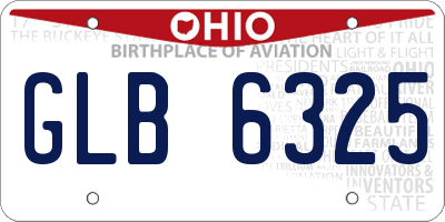 OH license plate GLB6325