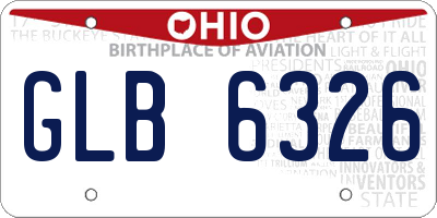 OH license plate GLB6326