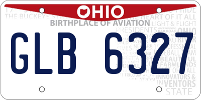 OH license plate GLB6327