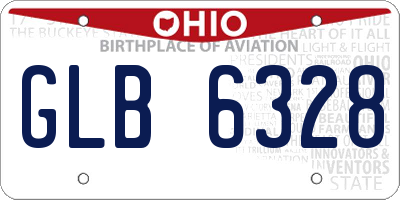OH license plate GLB6328