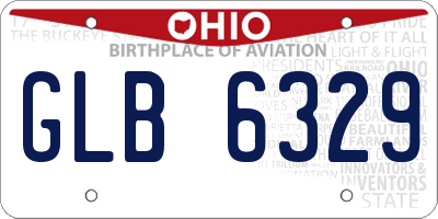 OH license plate GLB6329