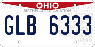 OH license plate GLB6333