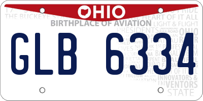OH license plate GLB6334