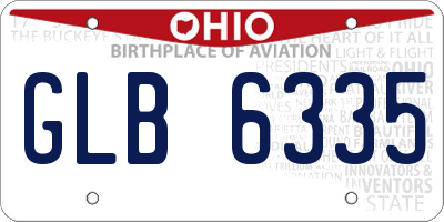 OH license plate GLB6335