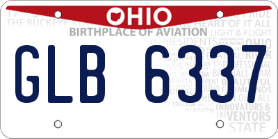 OH license plate GLB6337