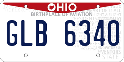 OH license plate GLB6340