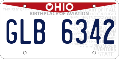 OH license plate GLB6342