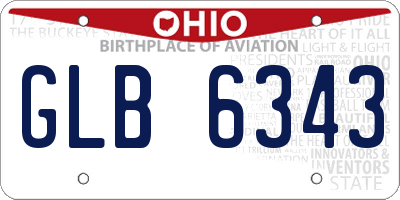 OH license plate GLB6343