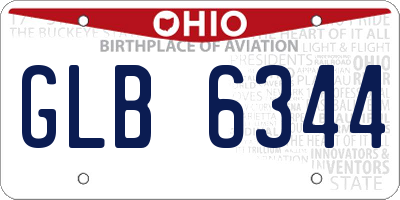 OH license plate GLB6344