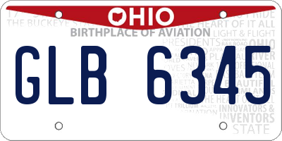 OH license plate GLB6345