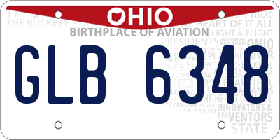 OH license plate GLB6348