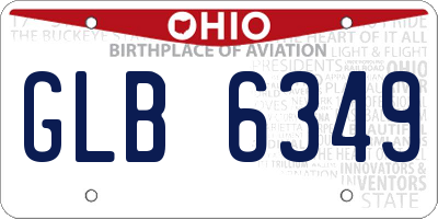 OH license plate GLB6349
