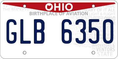 OH license plate GLB6350