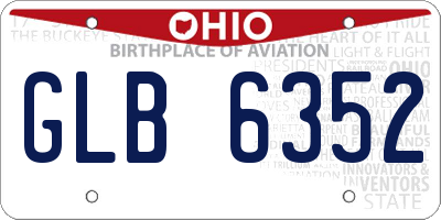 OH license plate GLB6352
