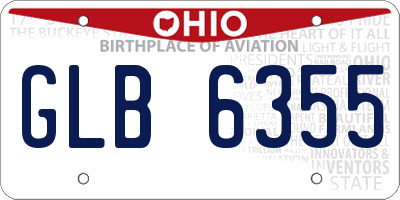 OH license plate GLB6355