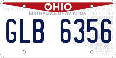 OH license plate GLB6356