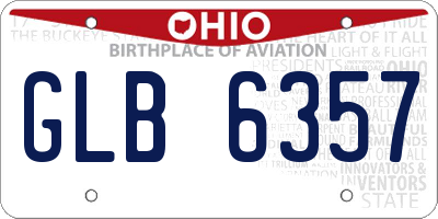 OH license plate GLB6357