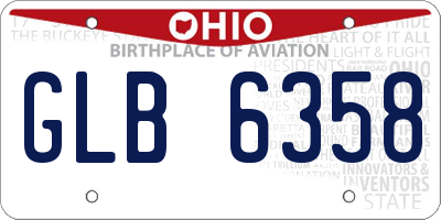 OH license plate GLB6358
