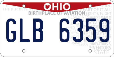 OH license plate GLB6359