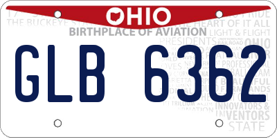 OH license plate GLB6362
