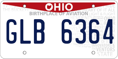 OH license plate GLB6364