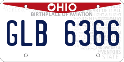 OH license plate GLB6366