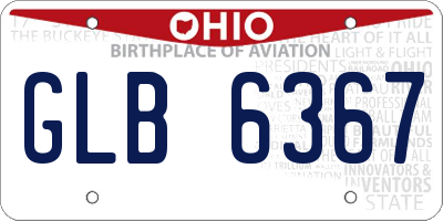 OH license plate GLB6367
