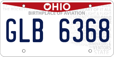 OH license plate GLB6368