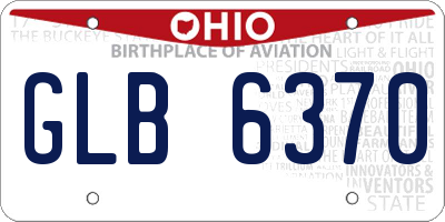 OH license plate GLB6370
