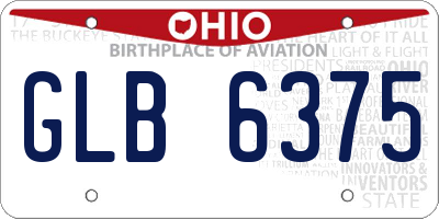 OH license plate GLB6375