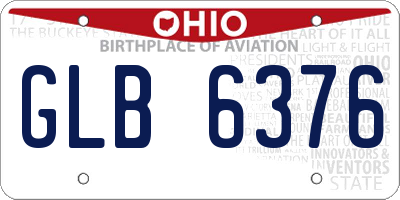 OH license plate GLB6376