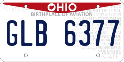 OH license plate GLB6377