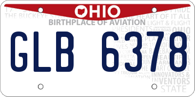 OH license plate GLB6378