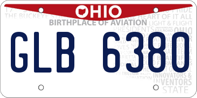 OH license plate GLB6380