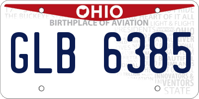 OH license plate GLB6385