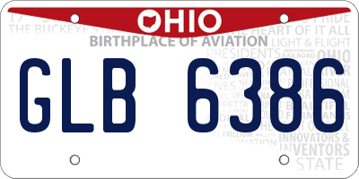 OH license plate GLB6386