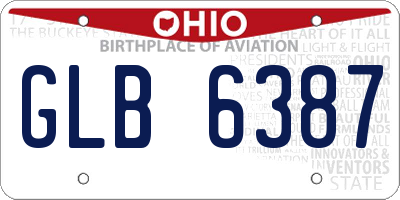 OH license plate GLB6387