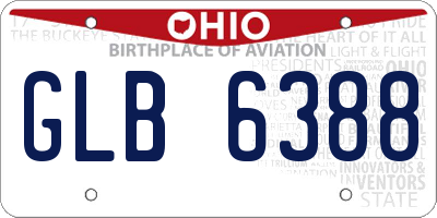 OH license plate GLB6388
