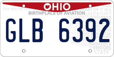 OH license plate GLB6392